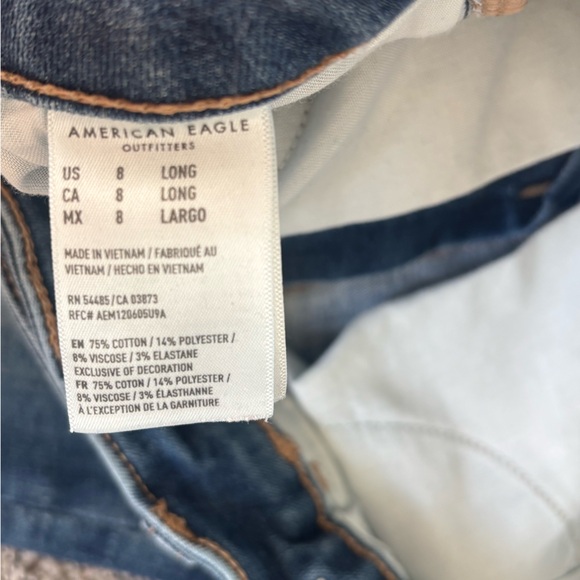 American Eagle outfitters y2k size 8 long Women's denim Jeans in Blue Wash - Picture 6 of 8